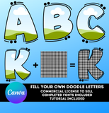 Just For Kicks Canva Fill Letter Set