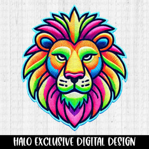 Neon Faux Patch Lion 2