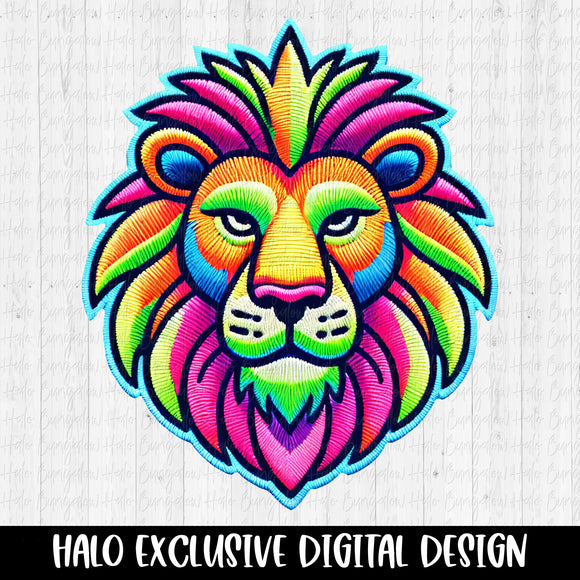 Neon Faux Patch Lion 2