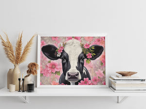 PINK BACKGROUND COW