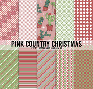 PINK COUNTRY CHRISTMAS SEAMLESS PAPER SET
