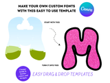 Wavy Font Canva Fill Letter Set