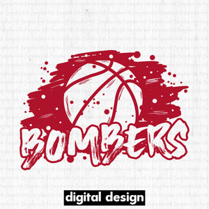 BOMBERS GRUNGE BASKETBALL - RED