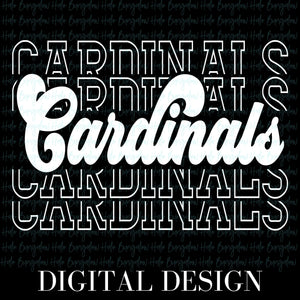 CARDINALS STACKED - WHITE