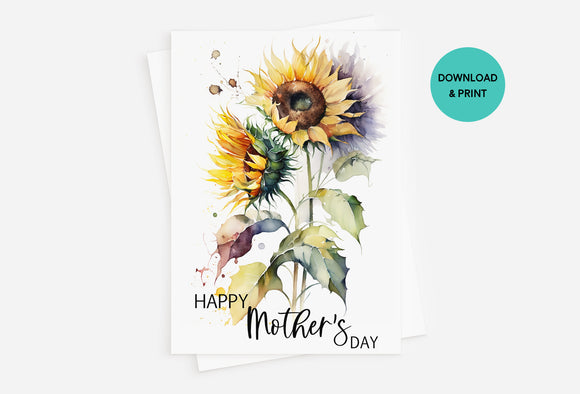 MOTHER'S DAY CARD - CP104 - WATERCOLOR SUNFLOWER