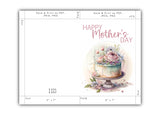 MOTHER'S DAY CARD - CP105 - WATERCOLOR CAKE WITH FLOWERS