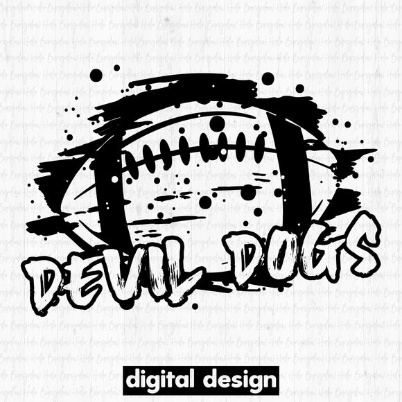 DEVIL DOGS GRUNGE FOOTBALL - BLACK