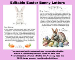 EASTER BUNNY LETTERS TEMPLATE - EDITABLE