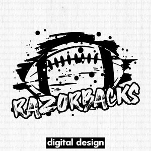 RAZORBACKS GRUNGE FOOTBALL - BLACK