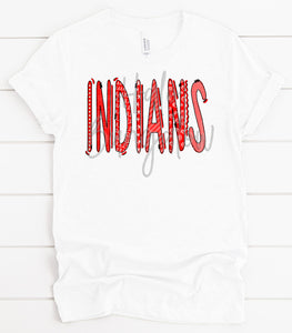 INDIANS RED AND WHITE
