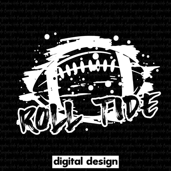 ROLL TIDE GRUNGE FOOTBALL - WHITE