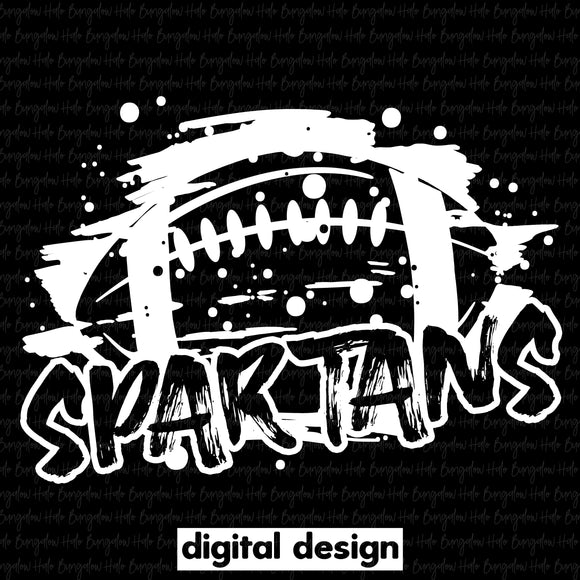 SPARTANS GRUNGE FOOTBALL - WHITE