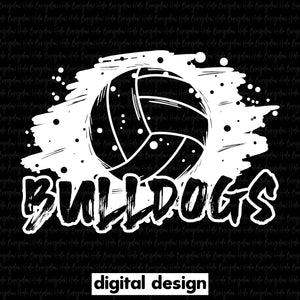 BULLDOGS GRUNGE VOLLEYBALL - WHITE