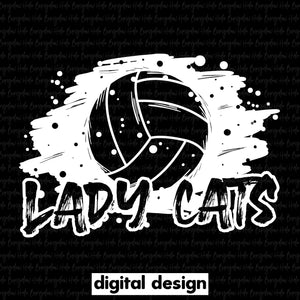 LADY CATS GRUNGE VOLLEYBALL - WHITE