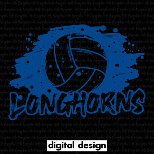 LONGHORNS GRUNGE VOLLEYBALL - BLUE