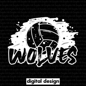 WOLVES GRUNGE VOLLEYBALL - WHITE