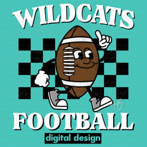 FOOTBALL CHARACTER - WILDCATS WHITE