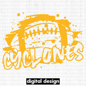 CYCLONES GRUNGE FOOTBALL - YELLOW GOLD