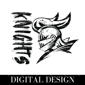 KNIGHTS GRUNGE MASCOT - BLACK