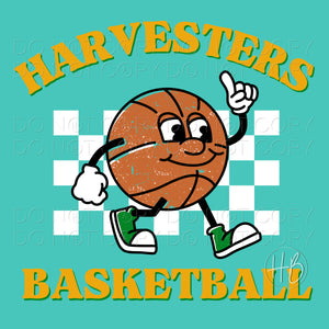 BASKETBALL CHARACTER - HARVESTERS YELLOW & GREEN