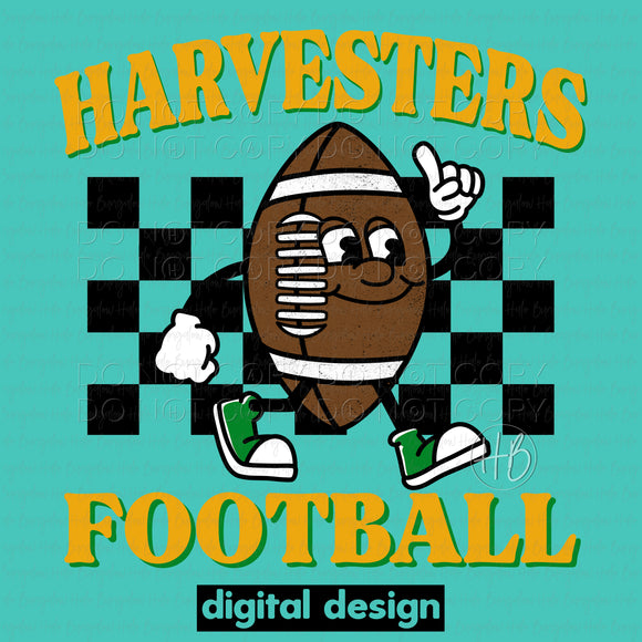 FOOTBALL CHARACTER - HARVESTERS YELLOW AND GREEN