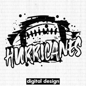 HURRICANES GRUNGE FOOTBALL - BLACK