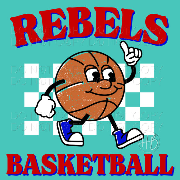 BASKETBALL CHARACTER - REBELS RED & BLUE